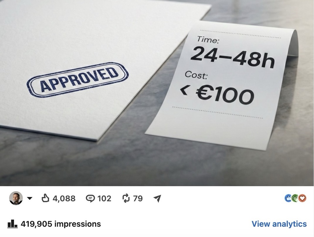 LinkedIn-Post mit 420k Impressions und 4k+ Likes